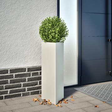 vidaXL Plantenbakken 2 st driehoek 30x26x75 cm staal wit, Verzenden, Nieuw, Metaal