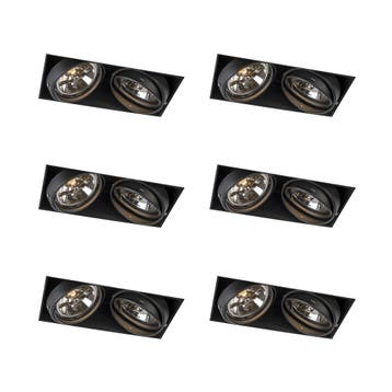 Set van 6 Inbouwspot zwart AR111 draai- en kantelbaar, Verzenden, Nieuw