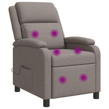 vidaXL Massage Recliner Taupe Stof, Verzenden, Nieuw