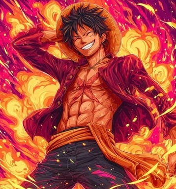 Canvas Fit - Alberto Ricardo - Luffy: Sonrisa en Llamas”, Nieuw