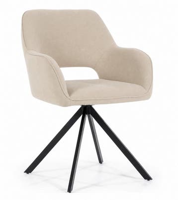 Stoel Fabio - Beige Spark - 95837 - eetkamerstoelen - Beige, Nieuw, Stof