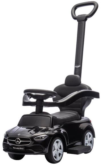 Eco Toys Zwart Mercedes Benz Loopauto met Duwstang, Verzenden, Nieuw, Loopvoertuig