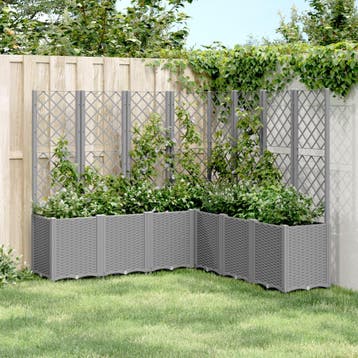 vidaXL Plantenbak met latwerk 160x160x140 cm polypropeen, Tuin en Terras, Bloembakken en Plantenbakken, Verzenden