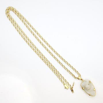 Ketting met hanger - 18 karaat Geel goud - Bot van corvina