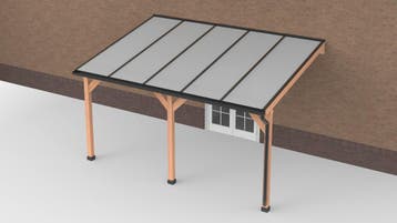 Douglas Terrasoverkapping Zwart Polycarbonaat Opaal, Nieuw