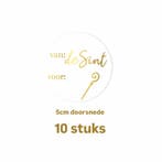 10x Sluitstickers -van voor sint - 5cm - staf- goudfolie, Ophalen of Verzenden, Nieuw, Meerdere stickers