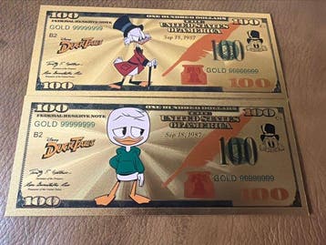 Verenigde Staten. 100 Dollars Dagobert Duck und Tick