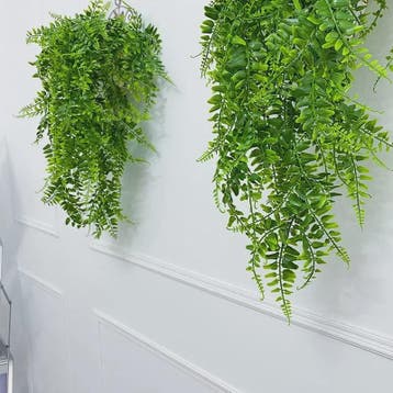 Kunstplant Hangplant Boston Varen 80cm - Decoratieve Nep Pla, Huis en Inrichting, Kamerplanten, Verzenden