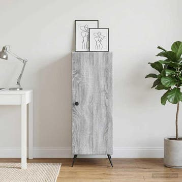 vidaXL Dressoir Grijs sonoma 33 x 34,5 x 90 cm Bewerkt hout, Huis en Inrichting, Verzenden, Nieuw, Overige houtsoorten, Minder dan 50 cm