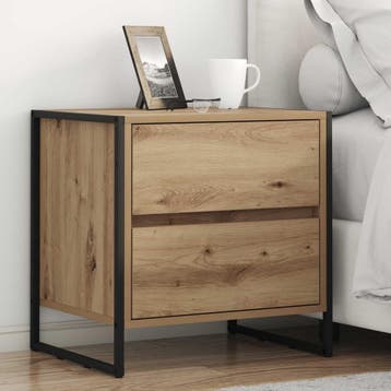 vidaXL Nachtkastje 2 st Ambachtelijk eiken 50 x 39,5 x 50 cm, Minder dan 45 cm, Verzenden, Nieuw, Minder dan 55 cm