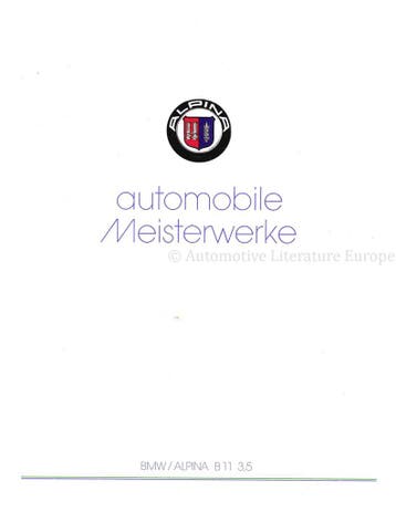 1989 BMW ALPINA B11 3.5 BROCHURE DUITS, Boeken, Nieuw, Author
