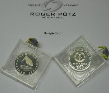 Ddr 10 Mark 1984 Alfred Brehm zilver polierte Platte orig..., Verzenden