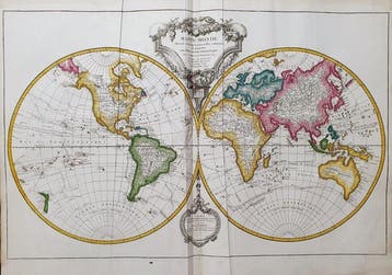 World Map - Wereldbol in hemisferen / Aardse planisfeer;, Nieuw