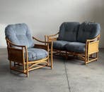Zitgroep - Bamboe, Rattan, Textiel - Tweezitsbank en