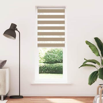 vidaXL Zebra Blind 80x200 cm stofbreedte 75,9 cm polyester, Verzenden, Nieuw, Bruin