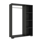 Kledingkast 123x90x30 cm Nesbyen zwart [en.casa], Verzenden, Nieuw