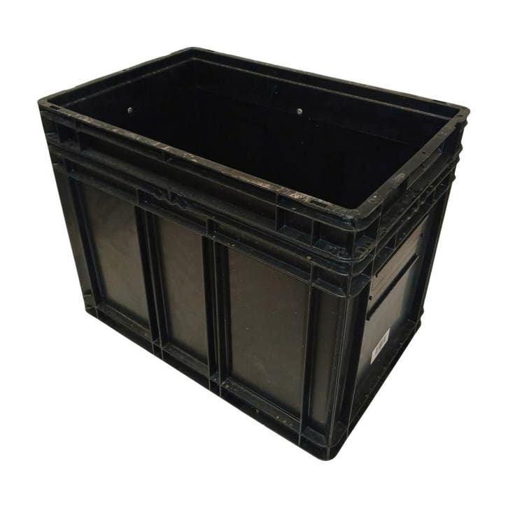 Stapelbak, 600x400x480 mm, euronorm, zwart pp, gebruikt -, Doe-het-zelf en Verbouw, Kratten en Dozen, 40 tot 60 cm, 50 tot 75 cm