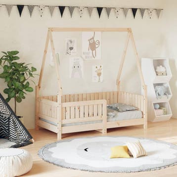 vidaXL Kinderbedframe 70x140 cm massief grenenhout, Verzenden, Nieuw