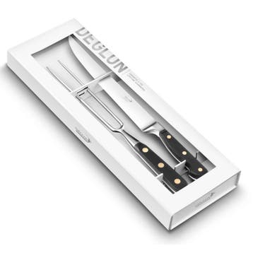 Déglon Cadeauset – Snijmes 22 cm & Vleesvork 17 cm – Ge, Huis en Inrichting, Keuken | Bestek, Ophalen of Verzenden, Nieuw, Hout