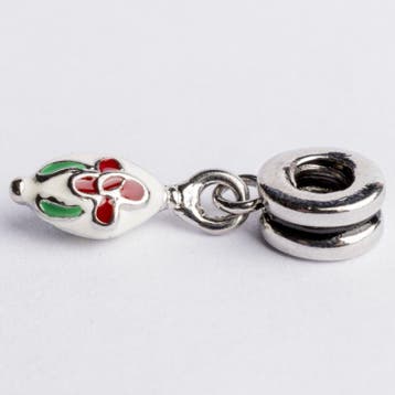 1 x Be Charmed bedel – cloisonné ruit – wit/zilverkleur, Ophalen of Verzenden, Nieuw, Kraal