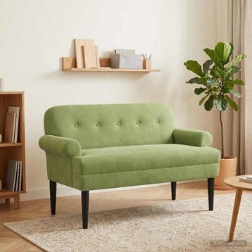 vidaXL Loungebank met knopencomfort Lichtgroen 120 x 66 x 78, Verzenden, Nieuw, Stof, Minder dan 150 cm