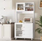 Witte Hoge Keukenkast - Modern Design - Opbergkast Nieuw, Huis en Inrichting, Kasten | Overige, Verzenden, Nieuw