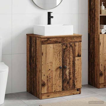 vidaXL Badkamer wastafelkast Oud hout 54 x 41 x 99,5 cm, Verzenden, Nieuw