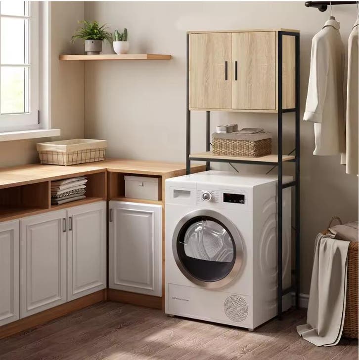 Wasmachinekast met Verstelbare Plank voor Badkamer, Huis en Inrichting, Badkamer | Badkamermeubels, Nieuw, Verzenden