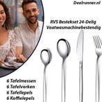 RVS Bestekset 24-Delig Vaatwasmachinebestendig, Verzenden, Nieuw