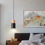 Industriële Hanglamp – Vintage Plafondlamp Hout en Metaal, Huis en Inrichting, Lampen | Hanglampen, Verzenden, Nieuw