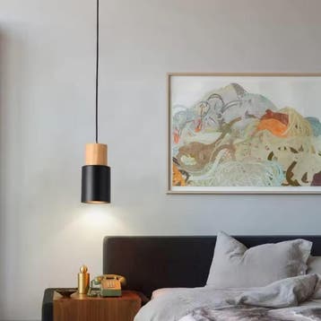 Industriële Hanglamp – Vintage Plafondlamp Hout en Metaal, Verzenden, Nieuw