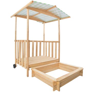 Zandbak met overkapping 106x105x137cm - groen, Verzenden, Nieuw