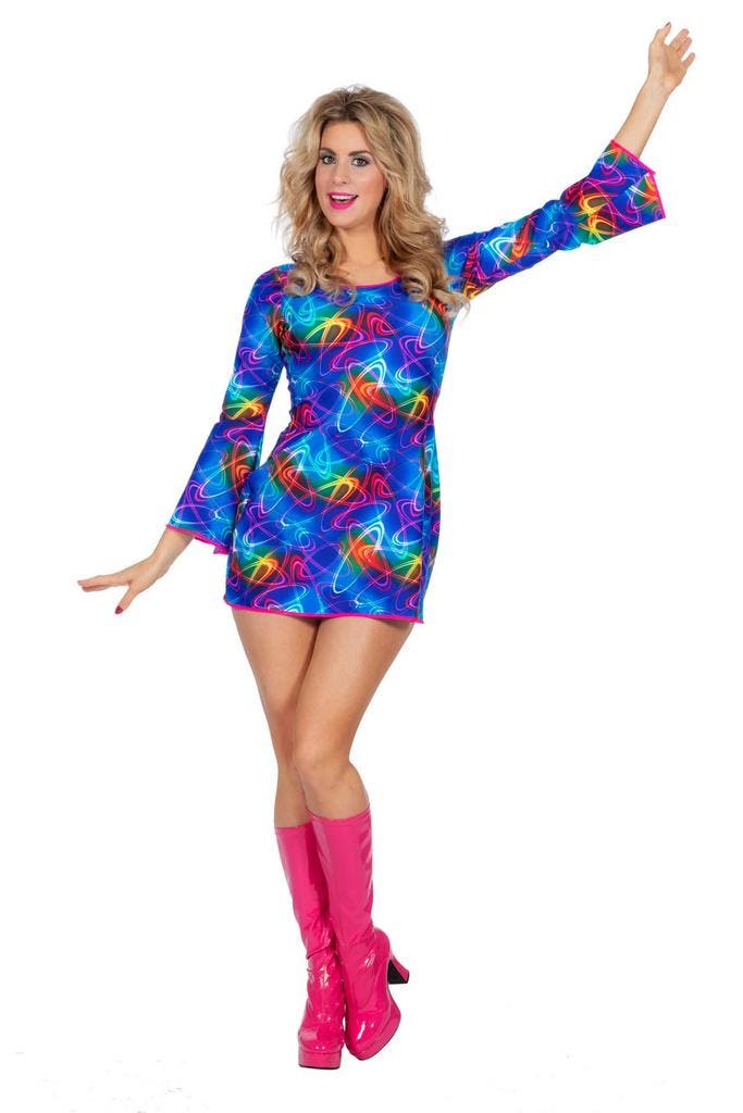 Atomic 80s Disco Jurkje Dames, Kleding | Dames, Carnavalskleding en Feestkleding, Nieuw, Ophalen of Verzenden