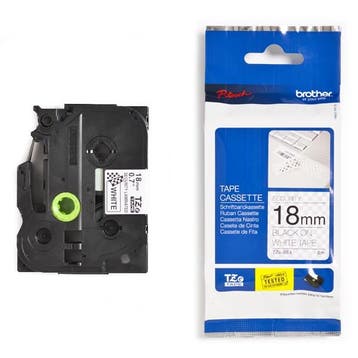 Brother TZe-SE4 veiligheidstape zwart op wit 18 mm, Computers en Software, Printerbenodigdheden, Verzenden, Nieuw, Printertape