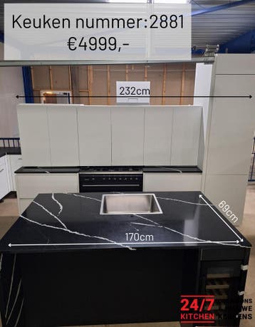 Complete  Keuken compleet met apparatuur DIRECT BESCHIKBAAR, Verzenden, Zo goed als nieuw, Met kookeiland