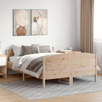 vidaXL Bedframe zonder matras massief grenenhout 140x200 cm, Huis en Inrichting, Bruin, Verzenden, 140 cm, 200 cm