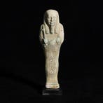Oude Egypte, late periode Faience Shabti-figuur, 12,5 cm