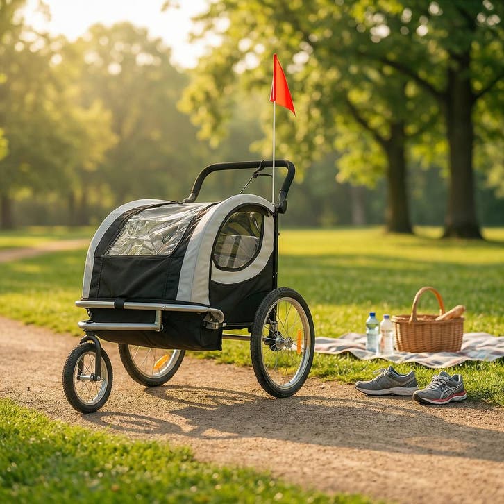 Fietskar Kind 2-zits | Schokbreker | Gratis Verzending, Fietsen en Brommers, Fietsaccessoires | Aanhangers en Karren, Vering, 20 tot 40 kg