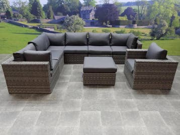 Rio hoek loungeset 8-delig antraciet, Ophalen of Verzenden, Nieuw, Wicker