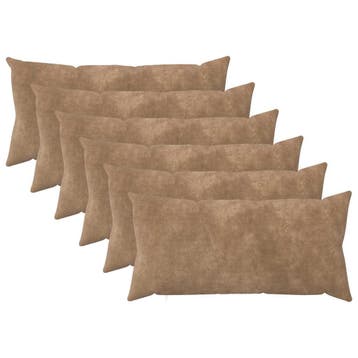 vidaXL Kussen met kussen HEERLEN 6 st Taupe Microfiber, Huis en Inrichting, Verzenden, Nieuw