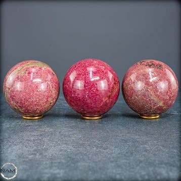 Prachtige rhodoniet bolletjes-set – Krachtige elegantie in