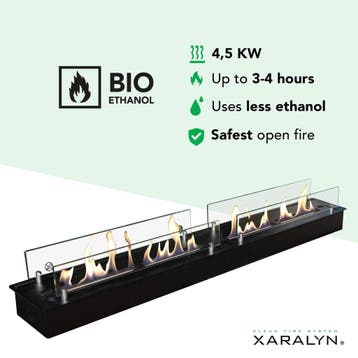 Xaralyn Bio-ethanol brander XXL Zwarte poedercoating, Verzenden, Nieuw, Elektrische haard