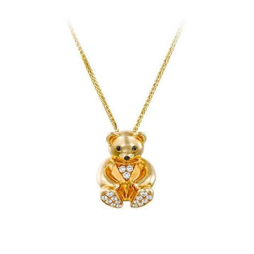 Ketting met hanger - 14 karaat Geel goud - 0.15ct. tw.