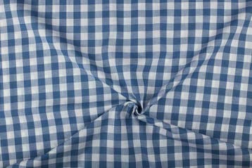 Geblokte stof indigoblauw wit geruit - 18mm geruit, Blauw, 120 cm of meer, Ophalen of Verzenden, Katoen