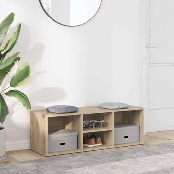 vidaXL Schoenenopbergbank 102x35x35 cm bewerkt hout sonoma, Verzenden, Nieuw