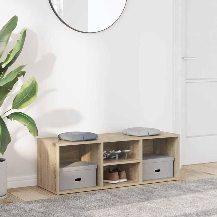 vidaXL Schoenenopbergbank 102x35x35 cm bewerkt hout sonoma, Huis en Inrichting, Kasten | Schoenenrekken, Nieuw, Verzenden