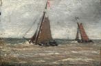 Jan Heppener (1826-1898) - Vissersboten op zee, Antiek en Kunst