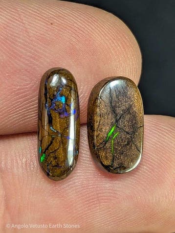 5,93 ct - 2x natuurlijke kostbare Boulderopalen uit