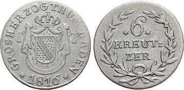 6 Kreutzer 1816 Baden-durlach Carl Ludwig Friedrich 1811-..., Verzenden