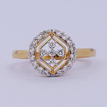 Zonder minimumprijs - Ring - 14 karaat Geel goud - 0.32ct., Nieuw